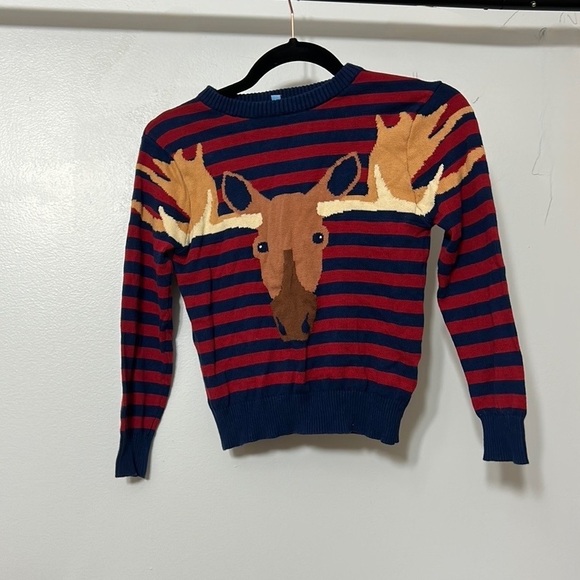 Andy & Evan Other - Andy & Evan boys, maroon and blue moose graphic sweater, size 7